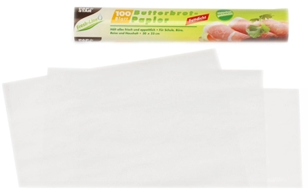 Een papstar butterbrotpapier b250xl300mm wit koop je bij NiceSupplies.nl