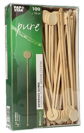 Een papstar dranken-quirle pure van bamboe lengte: 180 mm koop je bij NiceSupplies.nl