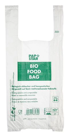 Een papstar hemdtasje-draagtas van bio-folie transparant koop je bij NiceSupplies.nl