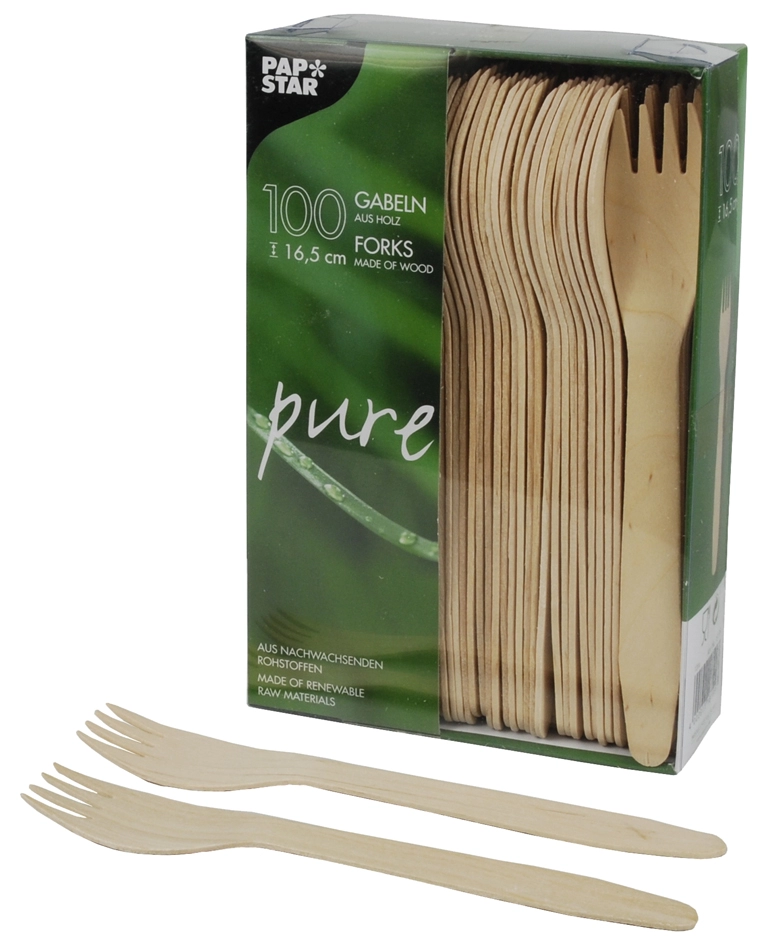 Een papstar houten vork pure-lengte 165 mm-500 stuks koop je bij NiceSupplies.nl