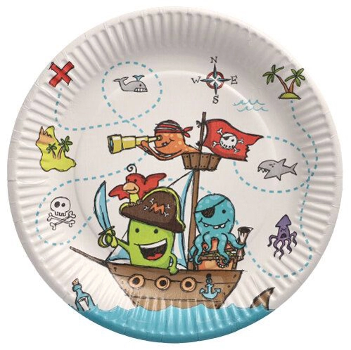 Een papstar kartonnen bord 'pirate crew' rond 230 mm koop je bij NiceSupplies.nl