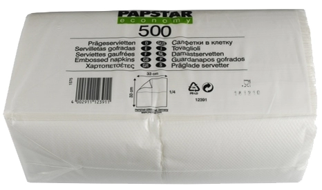 Een papstar servetten 330x330mm 1-laags wit koop je bij NiceSupplies.nl