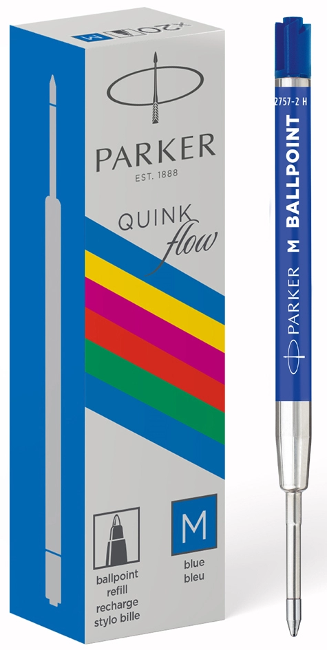 Een parker balpen-grote inhoudvulling qunikflow basic blauw koop je bij NiceSupplies.nl