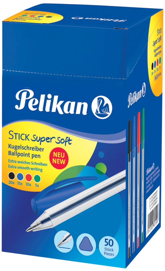 Een pelikan balpen stick super soft assorti gekleurd koop je bij NiceSupplies.nl