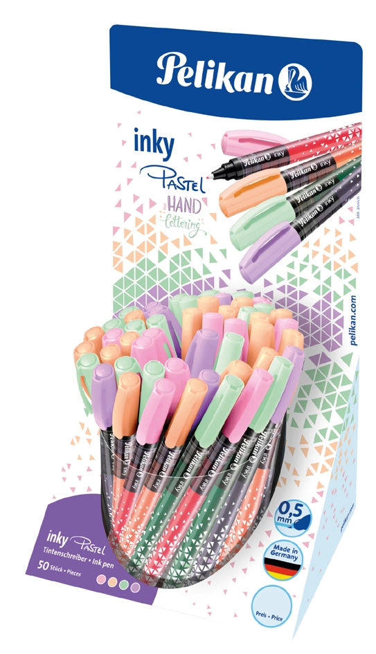 Een pelikan fijnschrijver inky 273 pastel in display koop je bij NiceSupplies.nl