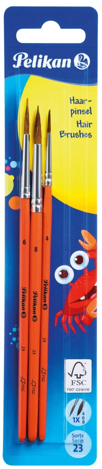 Een pelikan haarpenseel-set sorte 23 12-delig assorti koop je bij NiceSupplies.nl