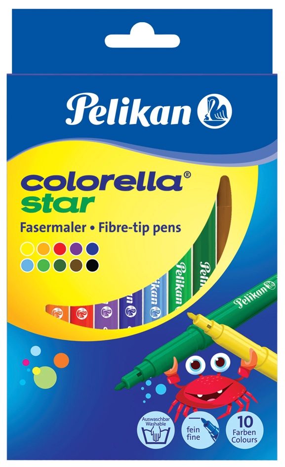 Een pelikan viltstift colorella star 12 stuks kartonnen etui koop je bij NiceSupplies.nl