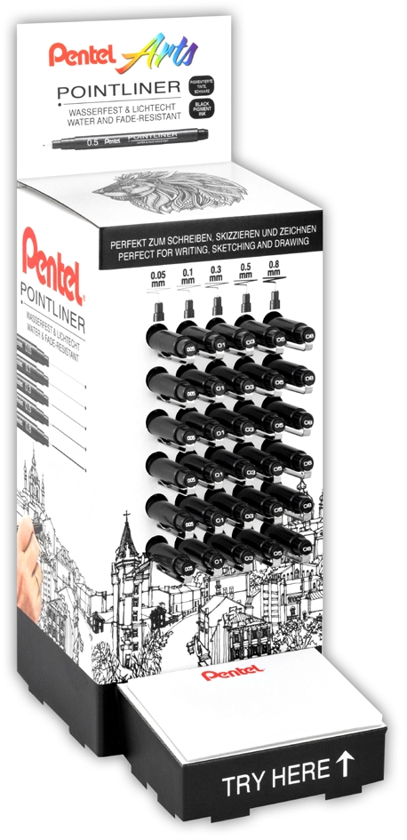 Een pentel permanent fineliner pointliner toonbankdisplay koop je bij NiceSupplies.nl