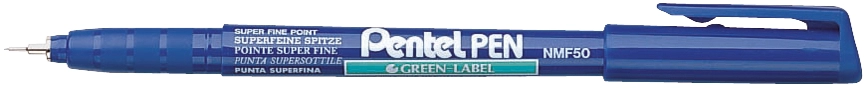 Een pentel permanent-marker green-label nms50 blauw koop je bij NiceSupplies.nl