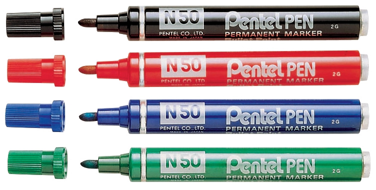 Een pentel permanent-marker n50 bruin ronde punt koop je bij NiceSupplies.nl