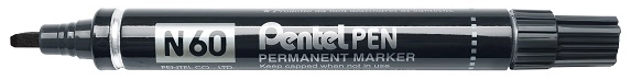 Een pentel permanent-marker n60 blauw beitelpunt koop je bij NiceSupplies.nl