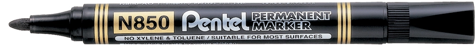 Een pentel permanent-marker n850 zwart ronde punt koop je bij NiceSupplies.nl