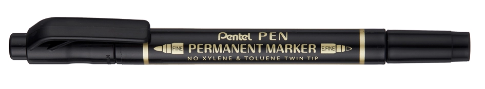 Een pentel permanent-marker pen dubbele punt zwart koop je bij NiceSupplies.nl