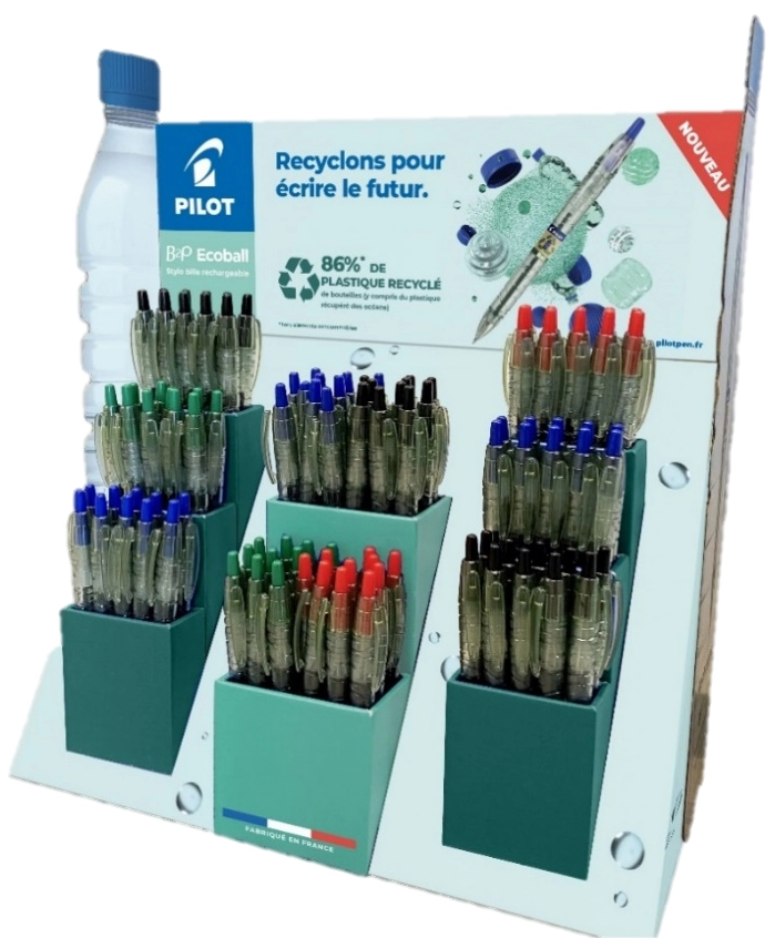 Een pilot balpen met drukknop b2p ecobal 10 100 stuks display koop je bij NiceSupplies.nl