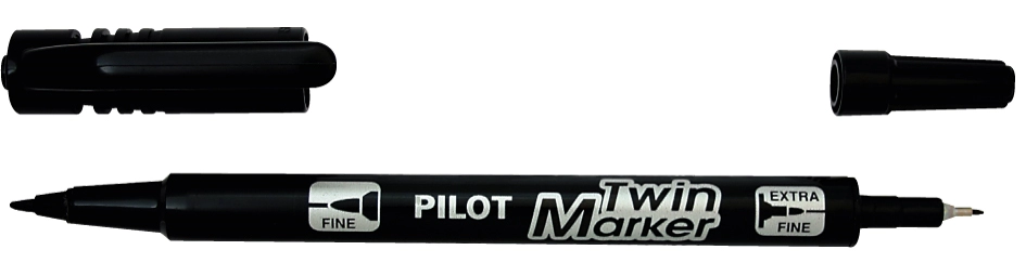 Een pilot permanent-marker twin marker extra fijn blauw koop je bij NiceSupplies.nl