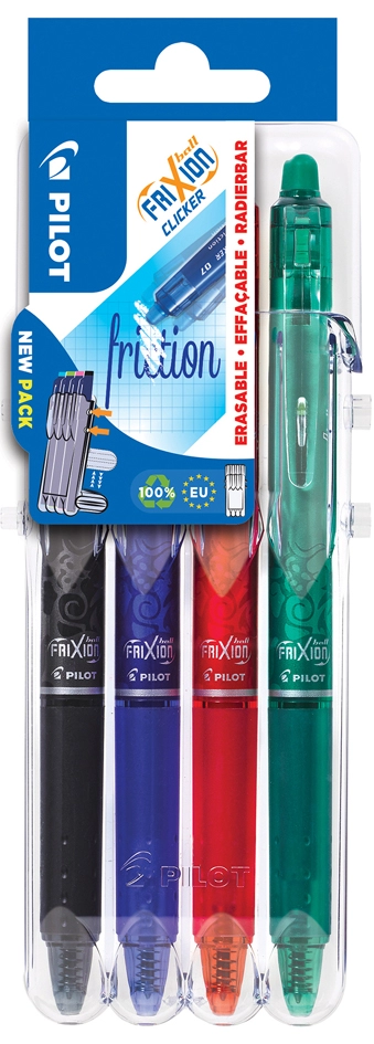 Een pilot rollerpen frixion bal clicker 07 set2go 4 stuks etui koop je bij NiceSupplies.nl