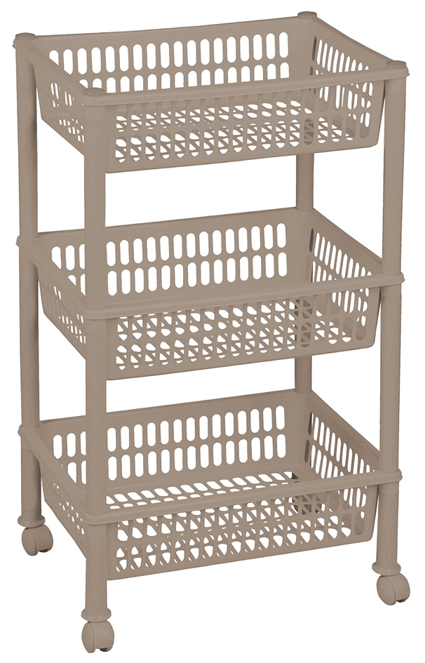 Een plast team opberg-trolley met 3 körben wit koop je bij NiceSupplies.nl