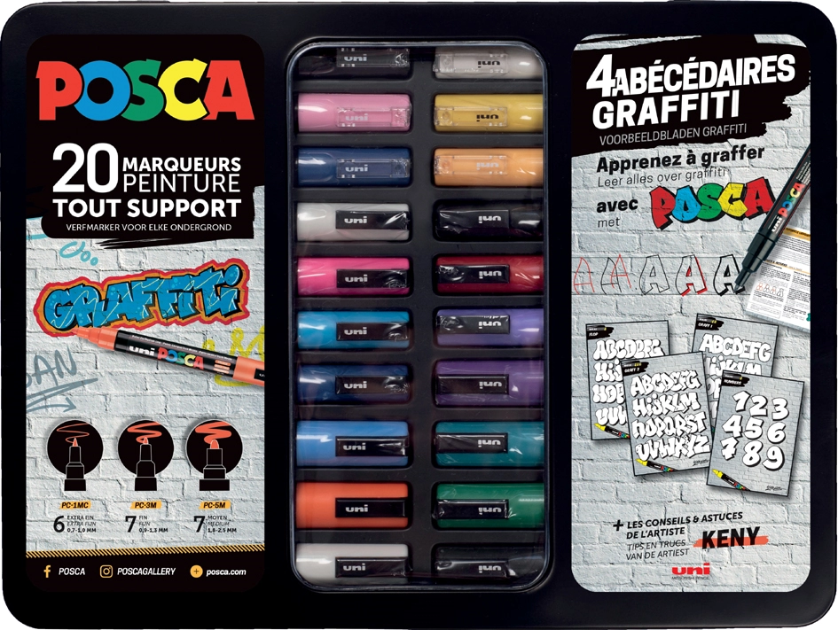 Een posca pigmentmarker 'graffiti' 20 stuks blik koop je bij NiceSupplies.nl