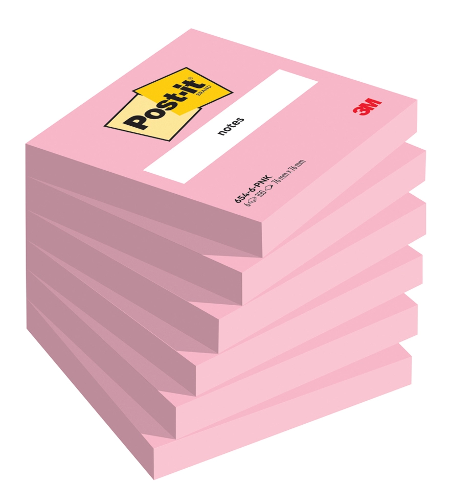 Een post-it zelfklevend notitieblok notes 127x76mm gelinieerd flamingopink koop je bij NiceSupplies.nl