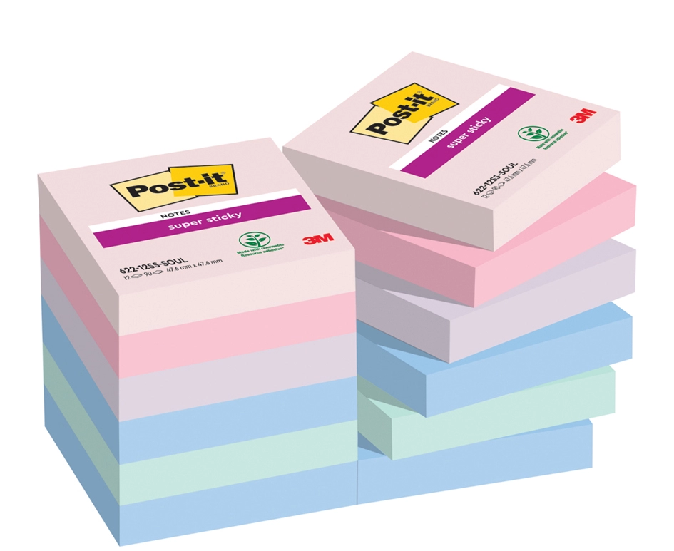 Een post-it zelfklevend notitieblok super sticky notes 127x76 mm soulful koop je bij NiceSupplies.nl