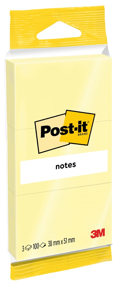 Een post-it zelfklevende notitie 76x76 mm geel in ophangzak koop je bij NiceSupplies.nl