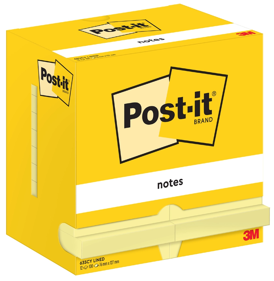 Een post-it zelfklevende notitie notes 127x76 mm gelijnd geel koop je bij NiceSupplies.nl