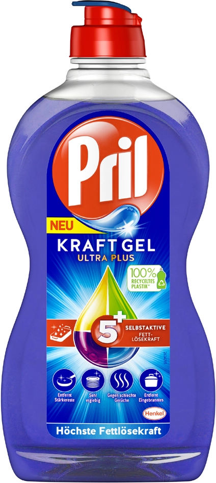 Een pril handafwasmiddel kraft gel ultra plus 450 ml fles koop je bij NiceSupplies.nl