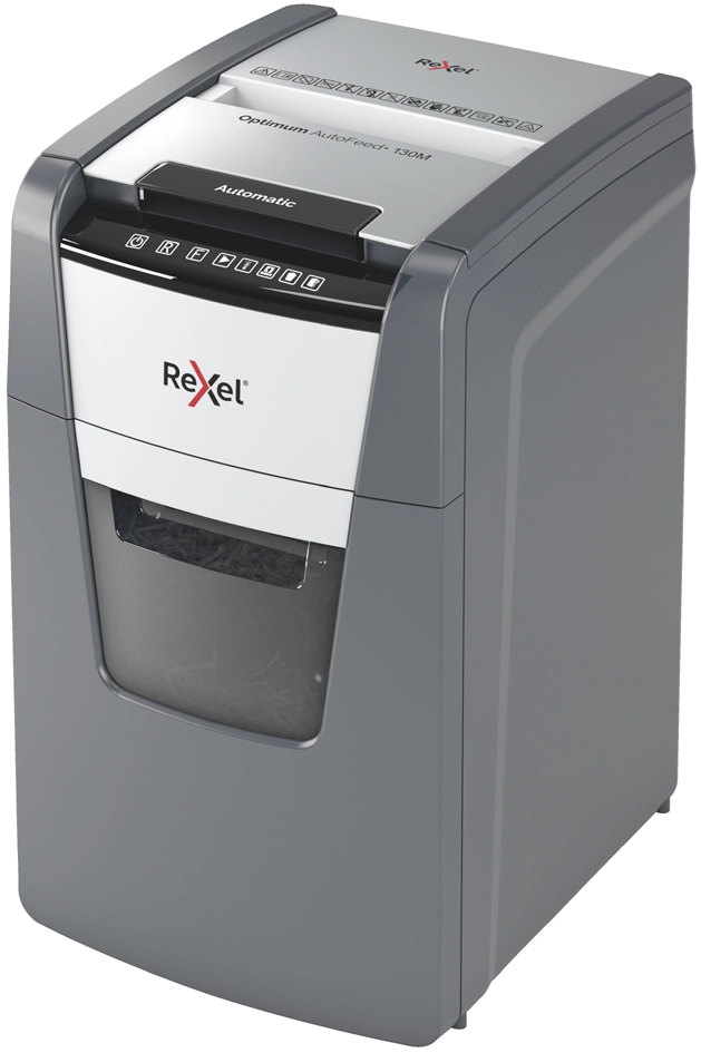 Een rexel papiervernietiger optimum autofeed+ 130x 4x28 mm koop je bij NiceSupplies.nl