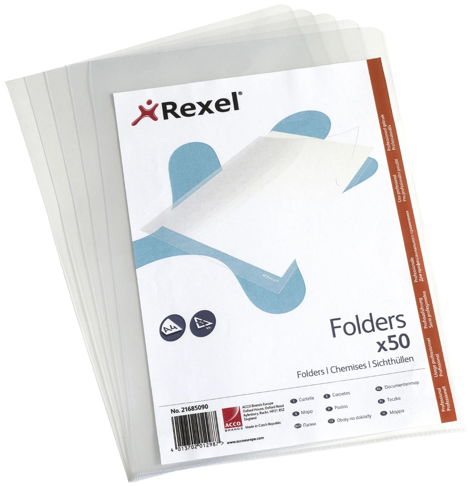 Een rexel zichtmap top quality a4 pp glashelder 0-15mm koop je bij NiceSupplies.nl