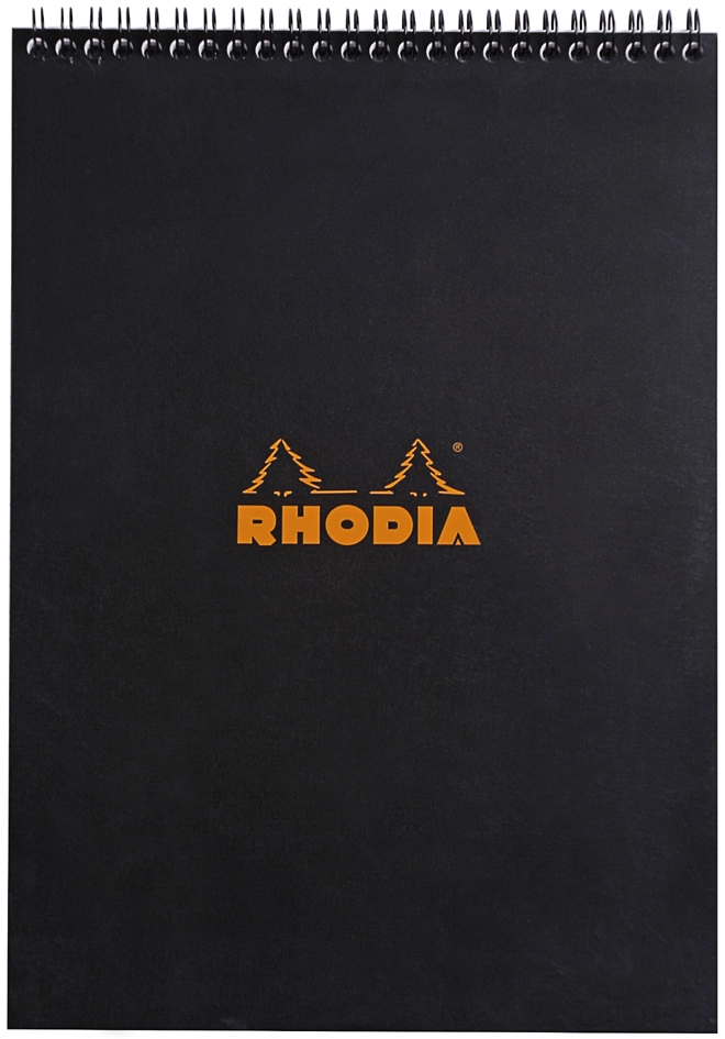 Een rhodia spiraalnotitieblok no 18 din a4 geruit zwart koop je bij NiceSupplies.nl