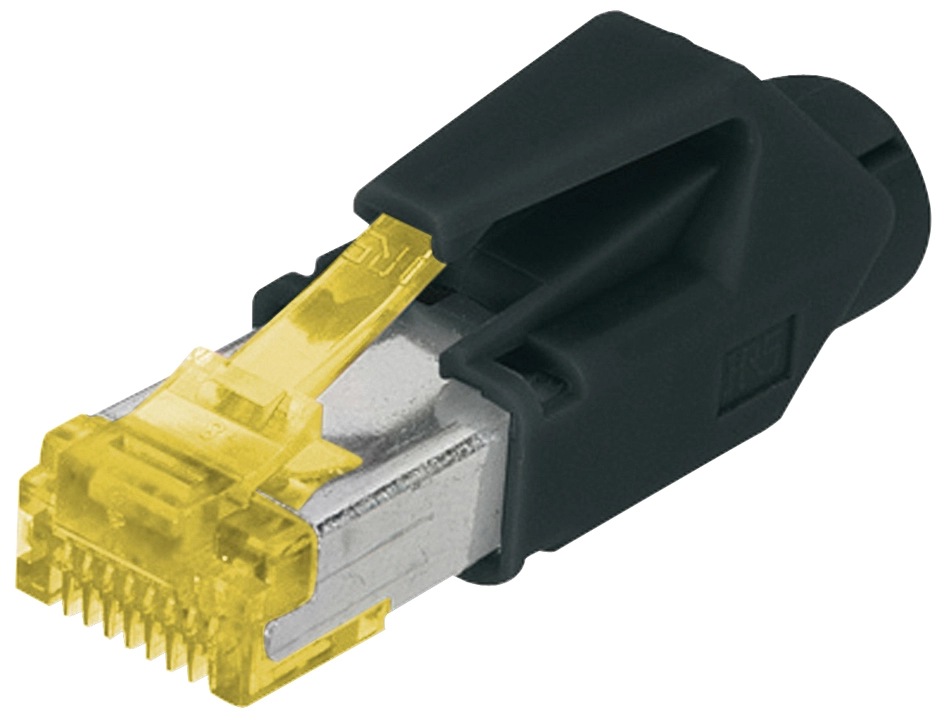 Een rj45 stekker zonder hoes tm31 kat 6a afgeschermd voor ronde kabel koop je bij NiceSupplies.nl