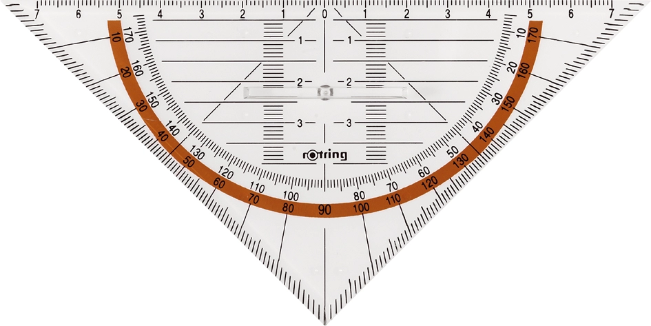 Een rotring geo-driehoek centro met grip hypotenusa 230mm koop je bij NiceSupplies.nl