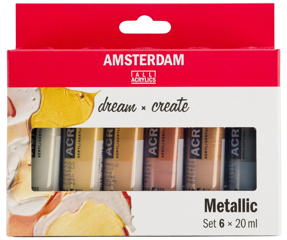 Een royal talens acrylverf amsterdam metallic 6x20 ml koop je bij NiceSupplies.nl