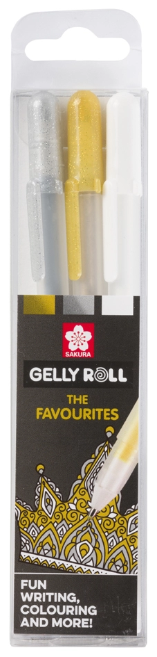 Een sakura gel-rollerpen gelly roll goud -zilver -wit koop je bij NiceSupplies.nl