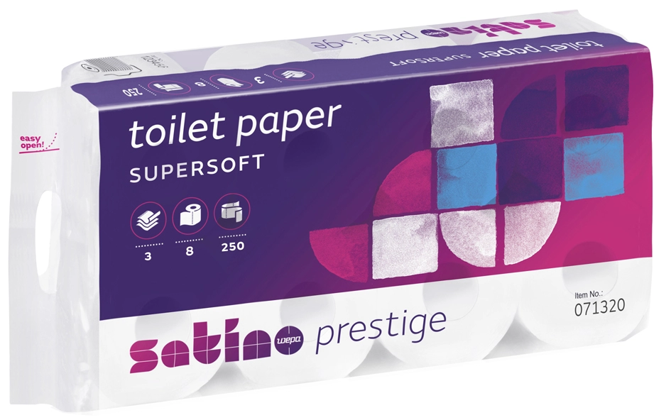 Een satino by wepa toiletpapier prestige 3-laags helderwit koop je bij NiceSupplies.nl