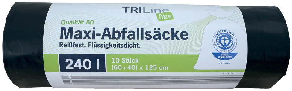 Een secolan triline maxi-vuilniszak-groen-zwart-240 liter koop je bij NiceSupplies.nl