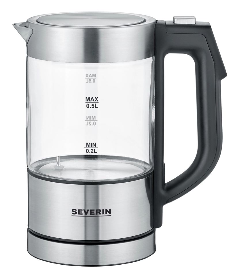 Een severin mini-glas-waterkoker wk 3458 edelstaal / zwart koop je bij NiceSupplies.nl