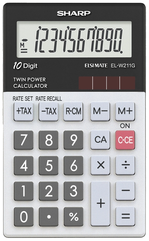 Een sharp zakrekenmachine el-w211g gy solar batterij koop je bij NiceSupplies.nl