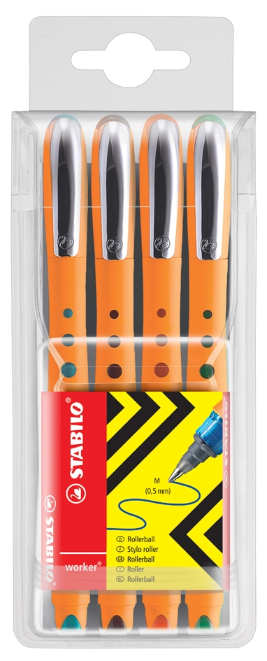 Een stabilo fijnschrijver worker medium 4 stuks etui koop je bij NiceSupplies.nl