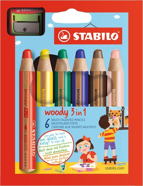 Een stabilo multitalentstift woody 3 in 1 18 stuks kartonnen etui koop je bij NiceSupplies.nl