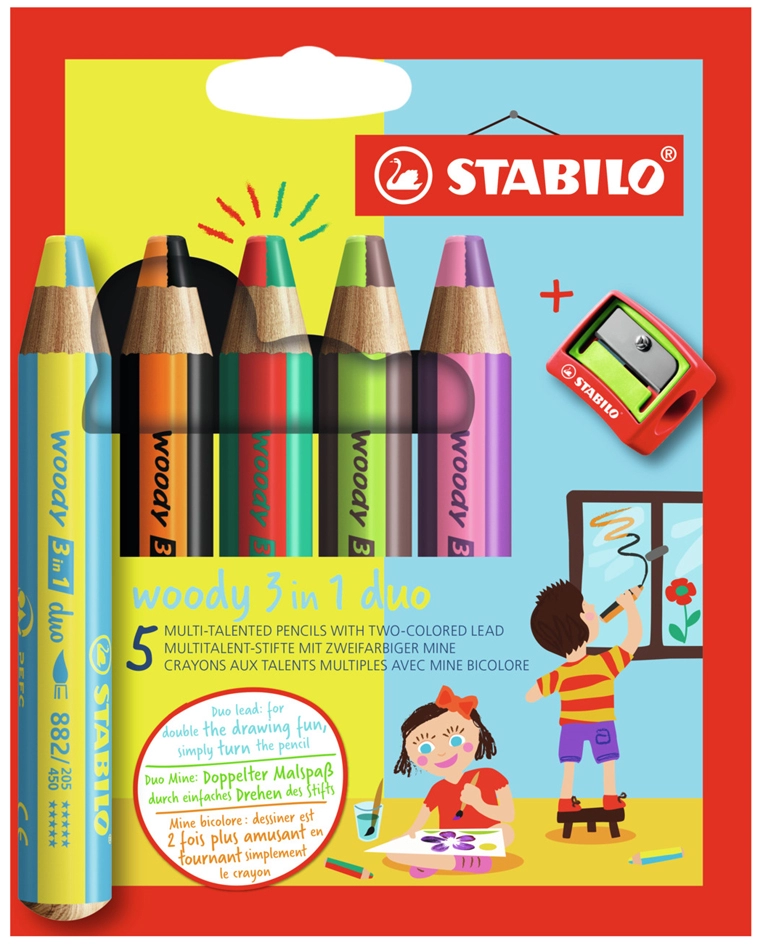 Een stabilo multitalentstift woody 3 in 1 duo 5stuks karton-etui koop je bij NiceSupplies.nl