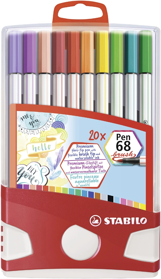 Een stabilo penseelstift pen 68 brush-20 stuks colorparade koop je bij NiceSupplies.nl