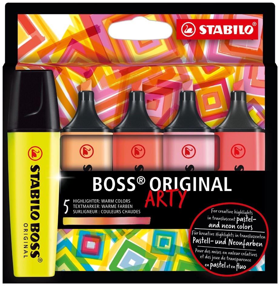 Een stabilo tekstmarker boss original 10 stuks karton-etui arty koop je bij NiceSupplies.nl