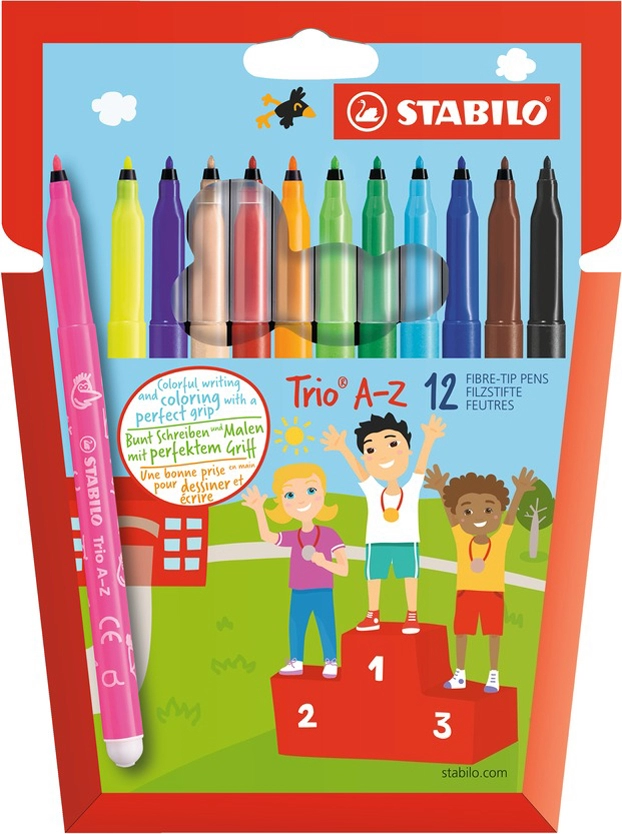 Een stabilo viltstiften trio a-z 18 stuks kartonnen etui koop je bij NiceSupplies.nl