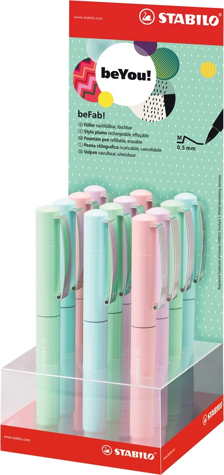 Een stabilo vulpen befab pastel 12 stuks display koop je bij NiceSupplies.nl