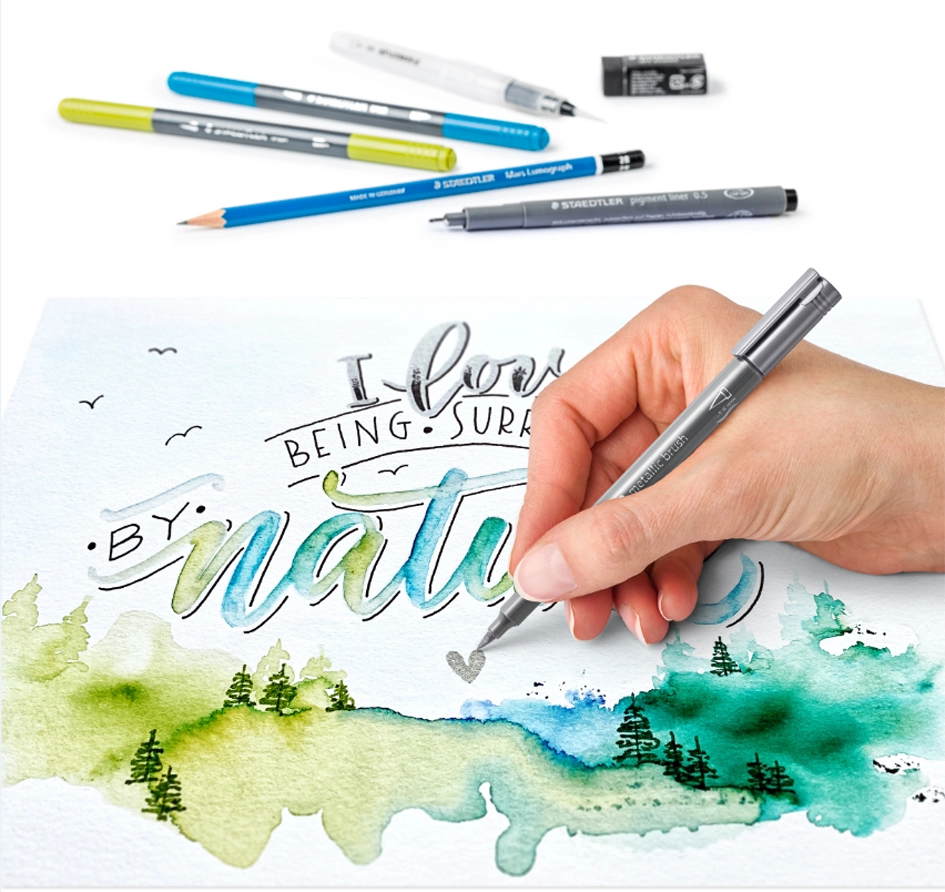 Een staedtler aquarel-en handlettering-set watercolor koop je bij NiceSupplies.nl