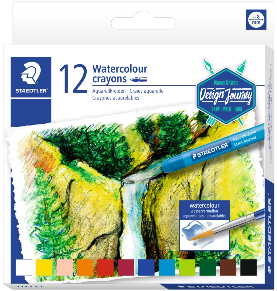 Een staedtler aquarelkrijt design journey 24 stuks kartonnen etui koop je bij NiceSupplies.nl