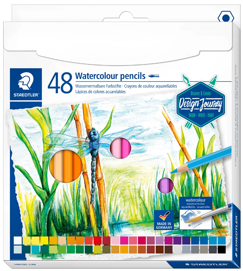 Een staedtler aquarelstift design journey 48 stuks kartonnen etui koop je bij NiceSupplies.nl