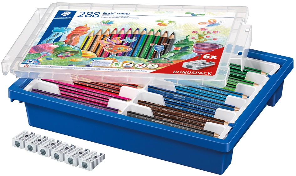 Een staedtler driehoek-kleurpotlood noris colour 288 stuks box koop je bij NiceSupplies.nl