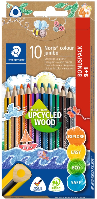 Een staedtler driehoek-kleurpotlood noris colour jumbo 12stuks etui koop je bij NiceSupplies.nl